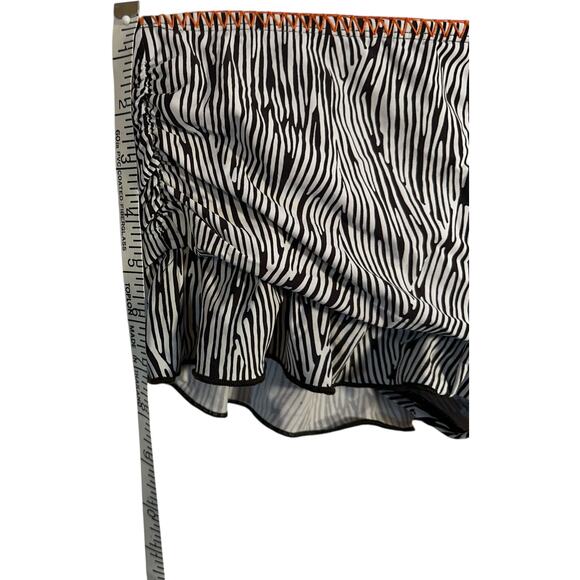 Kenneth Cole Reaction Swim Skirt SZ S Zebra Ruffle Ruched Croquette Mini Bottoms - Picture 5 of 7